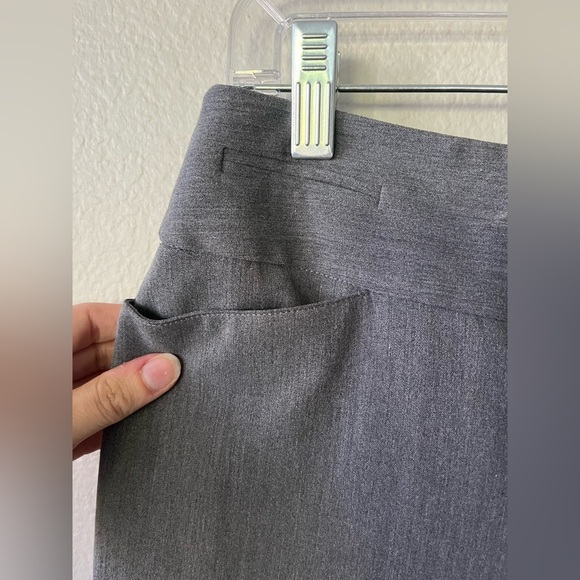 LOFT Julie Curvy Heather Gray Wide Leg Cuffed Dress Pants Women’s Size 8 - Picture 2 of 15